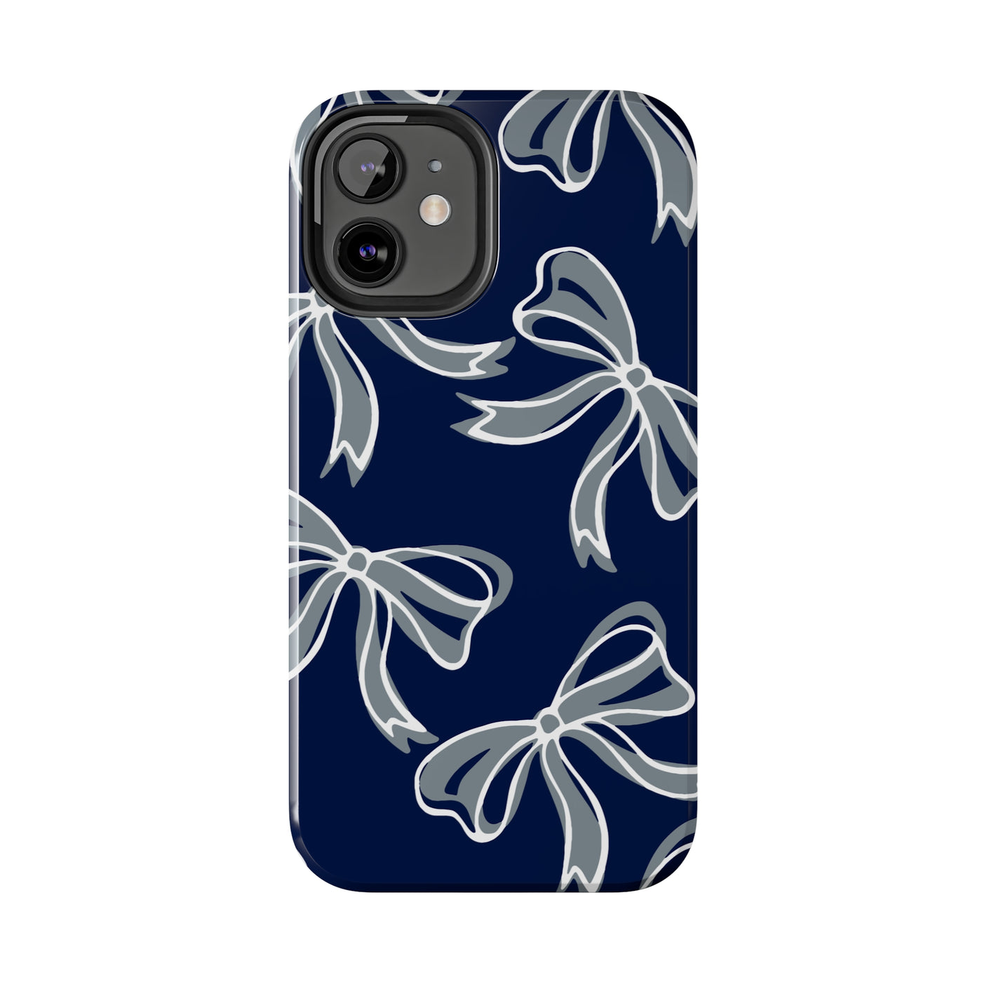 Trendy Bow Phone Case, Bed Party Bow Iphone case, Bow Phone Case, - Monmouth, UConn, Huskies, navy and white, navy and grey