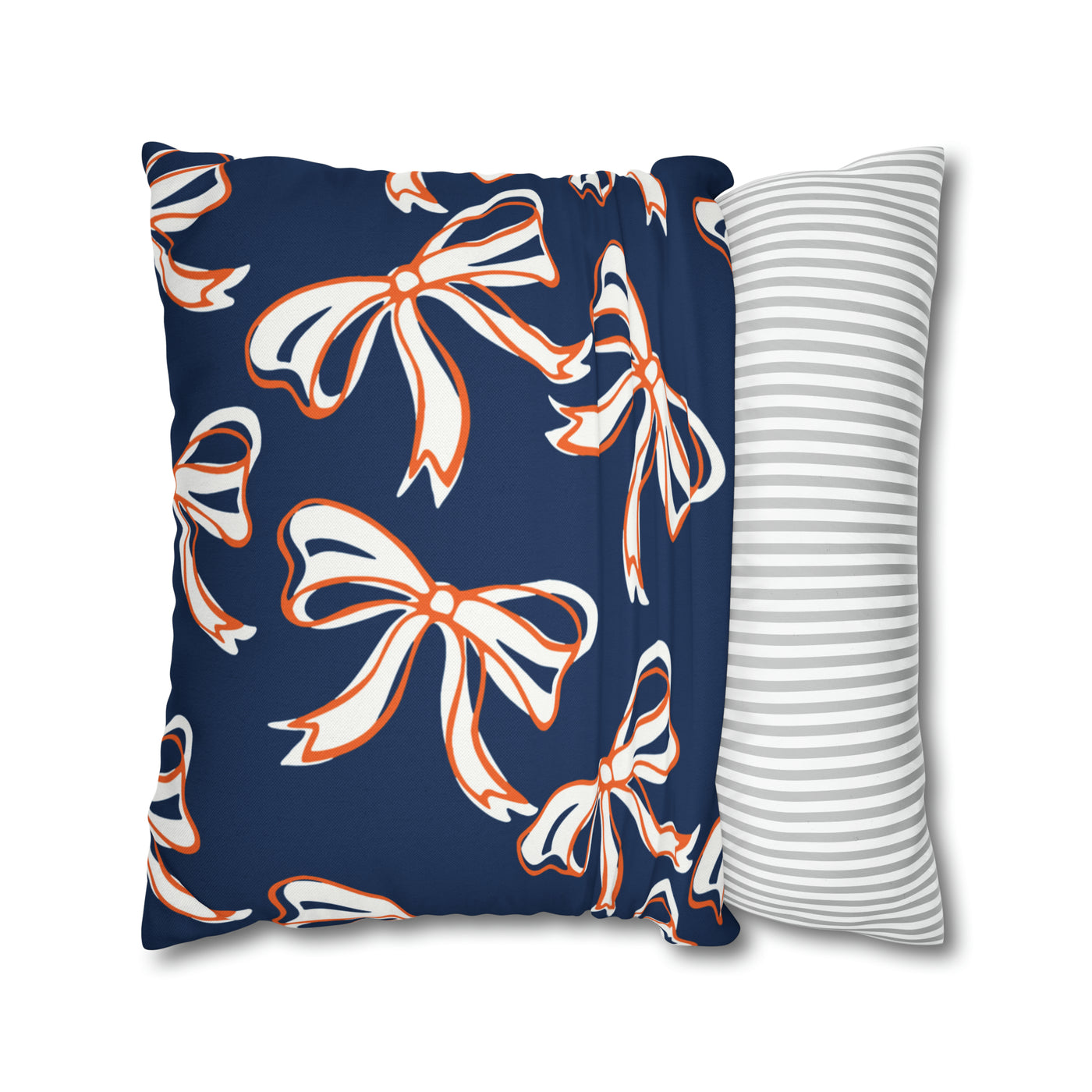 Trendy Bow College Pillow Cover - Dorm Pillow, Graduation Gift, Bed Party Gift, Acceptance Gift, College Gift, Syracuse, Bucknell, Illinois