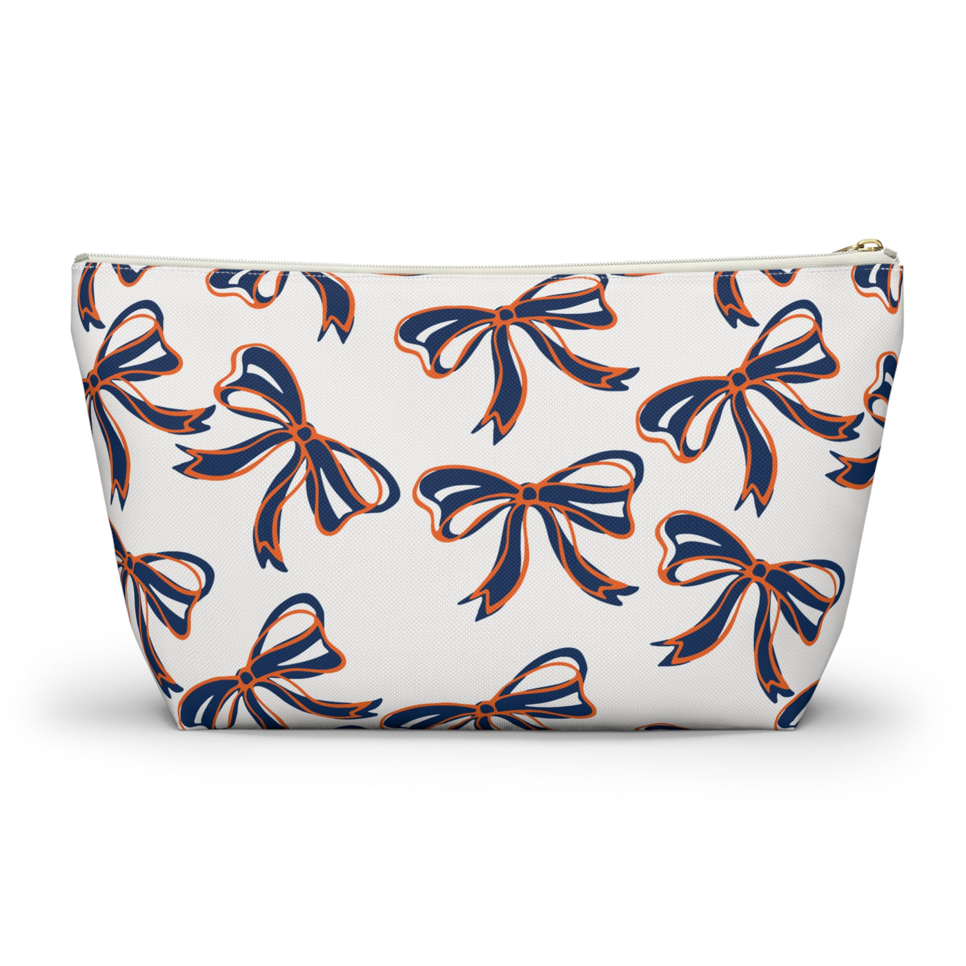 Bed Party Bow Makeup Bags - White, Orange & Navy