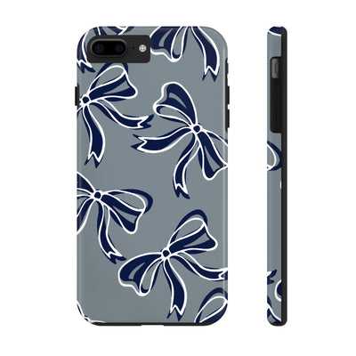 Trendy Bow Phone Case, Bed Party Bow Iphone case, Bow Phone Case, - Monmouth, UConn, Huskies, navy and white, navy and grey