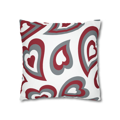 Retro Heart Pillow - Crimson and Grey, Heart Pillow, Hearts, Valentine's Day, Alabama, Roll Tide, Bed Party Pillow, Camp, dorm decor, BAMA