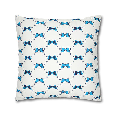 Pretty Little Bow Pillow Cover - Dorm Pillow,Bow Pillow,Bed Party Gift, Acceptance Gift, Camp Gift, Bow Aesthetic, Villanova, PSU, Blue Bow
