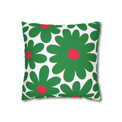 Two Color Double Sided Groovy Flower Pillow - College Dorm Pillow - Bed Party Pillow - Watermelon Color