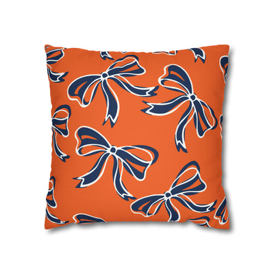 Trendy Bow College Pillow Cover - Dorm Pillow, Graduation Gift, Bed Party Gift, Acceptance Gift, College Gift, Syracuse, Bucknell, Illinois