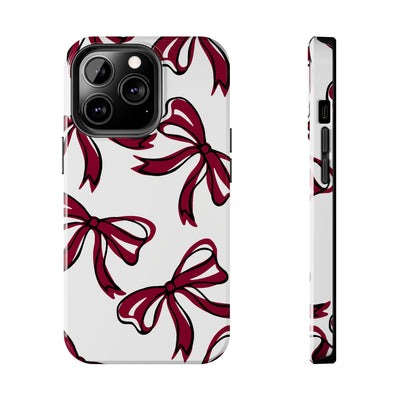 Trendy Bow Phone Case, Bed Party Bow Iphone case, Bow Phone Case, - South Carolina, Gamecocks, USC, garnet and black