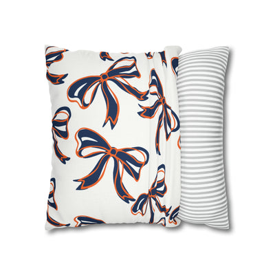 Trendy Bow College Pillow Cover - Dorm Pillow, Graduation Gift, Bed Party Gift, Acceptance Gift, College Gift, Syracuse, Bucknell, Illinois