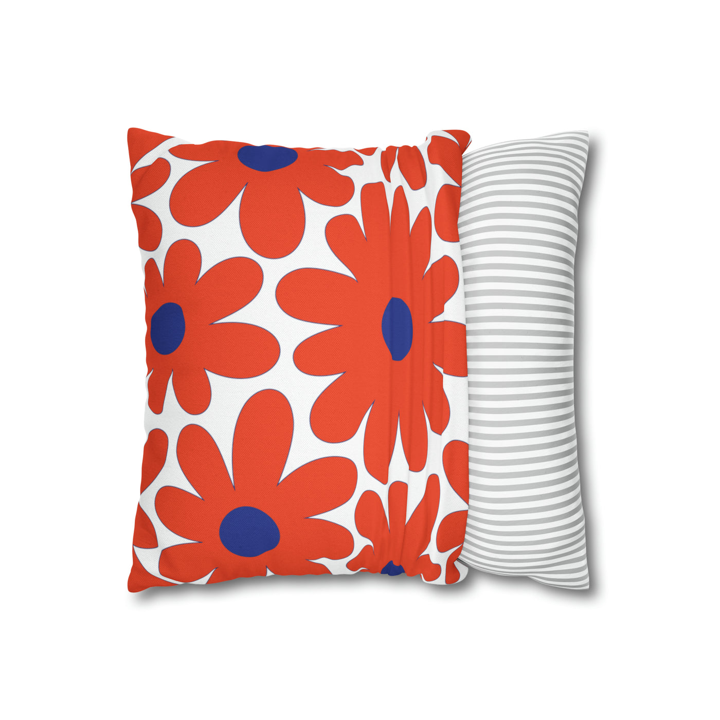 Two Color Double Sided Groovy Flower Pillow - College Dorm Pillow - Bed Party Pillow - Delaware