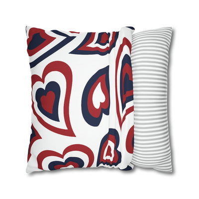 Retro Heart Pillow - Blue and Red, Heart Pillow, Hearts, Valentine's Day, Arizona, Bear Down, Bed Party Pillow, Camp, dorm decor, ZONA