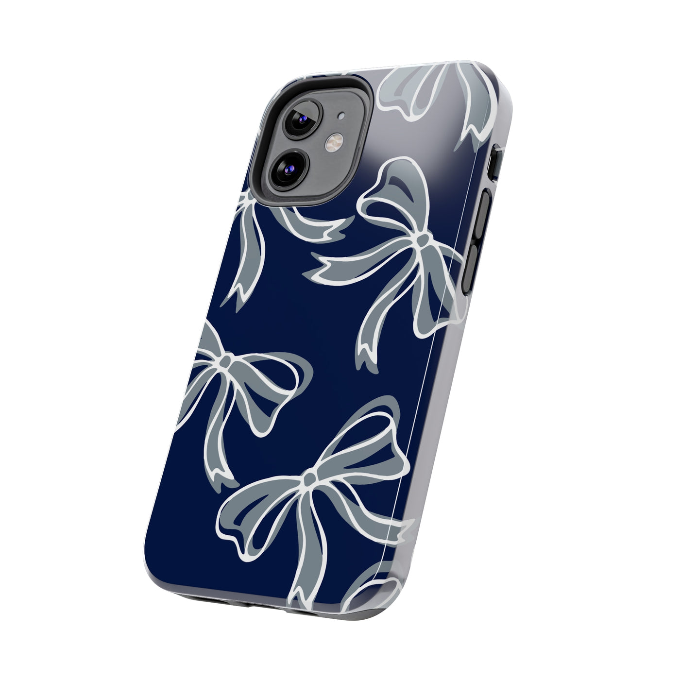 Trendy Bow Phone Case, Bed Party Bow Iphone case, Bow Phone Case, - Monmouth, UConn, Huskies, navy and white, navy and grey