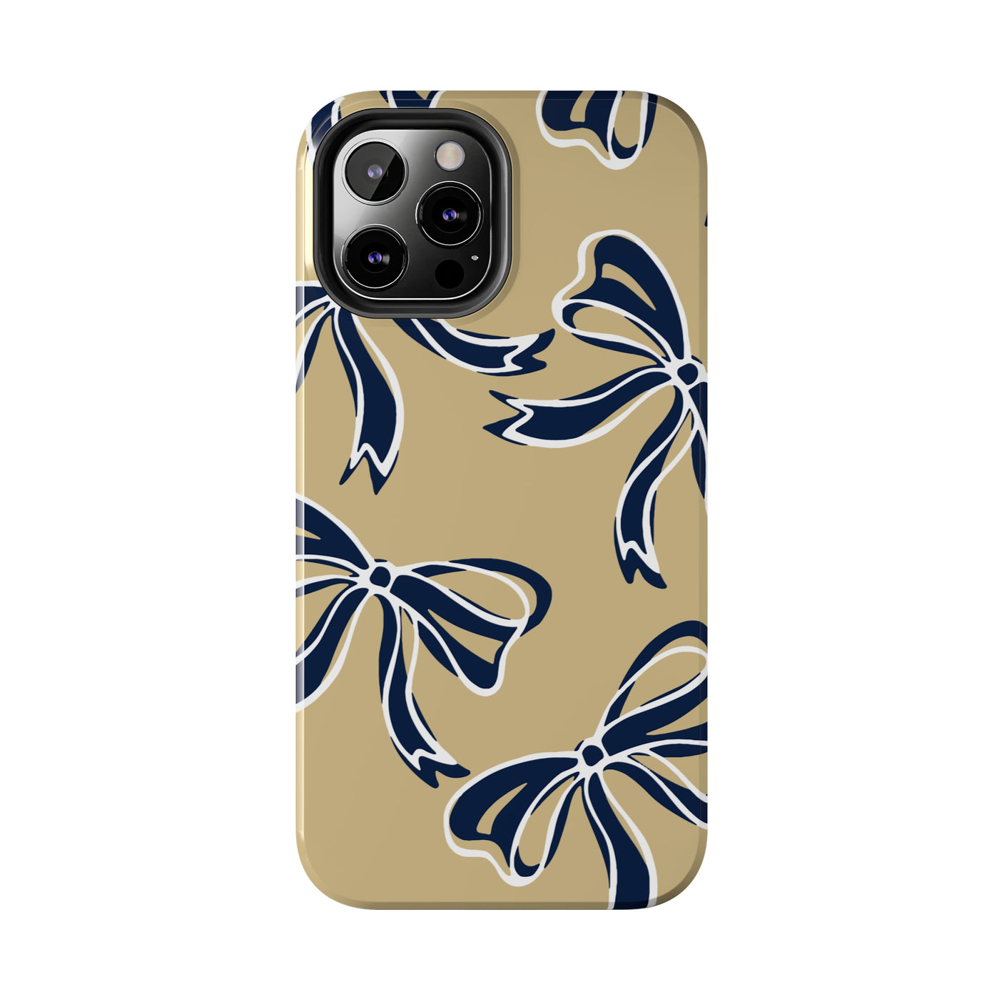 Trendy Bow Phone Case, Bed Party Bow Iphone case, Bow Phone Case, College Case, Bow Gifts, Navy and Gold, GW University, Bow Aesthetic