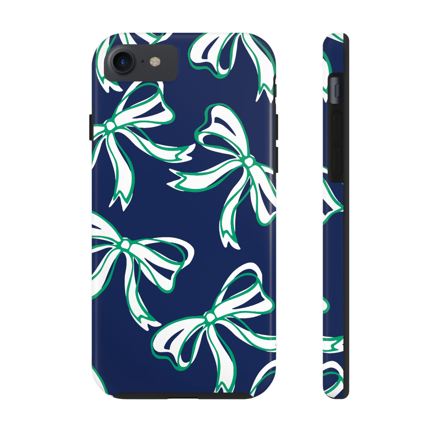 Trendy Bow Phone Case, Bed Party Bow Iphone case, Bow Phone Case, - Notre Dame, green and blue