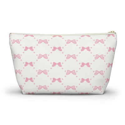 Pink Bow Makeup Bag - Graduation Gift, Bed Party Gift, Acceptance Gift, College Gift, Bow Aesthetic, Pink Bow, Coquette Aesthetic, Coquette