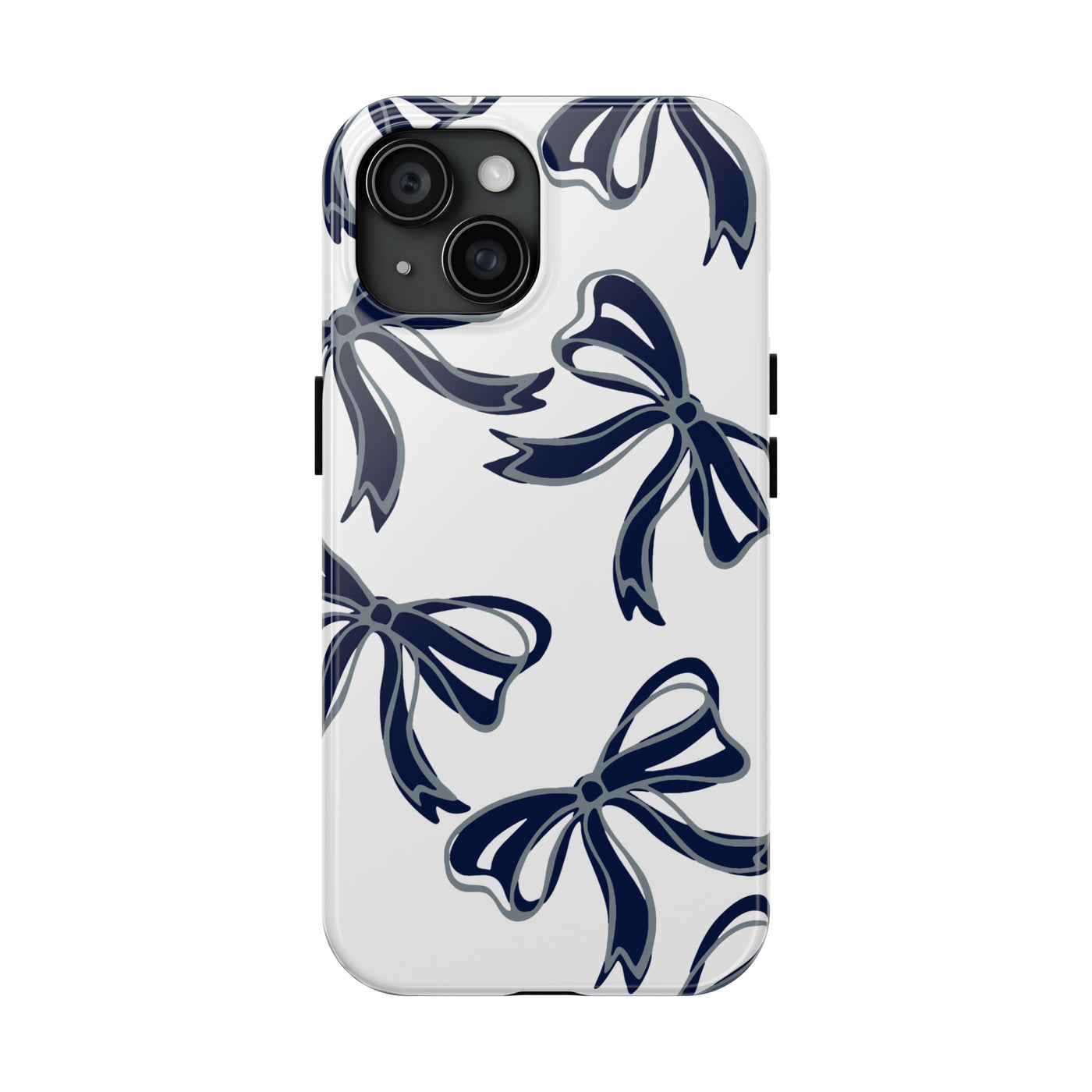 Trendy Bow Phone Case, Bed Party Bow Iphone case, Bow Phone Case, - Monmouth, UConn, Huskies, navy and white, navy and grey