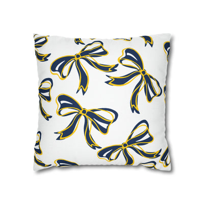 Trendy Bow College Pillow Cover - Dorm Pillow, Graduation Gift, Bed Party Gift, Acceptance Gift, College Gift, Michigan Wolverines, Bow Gift