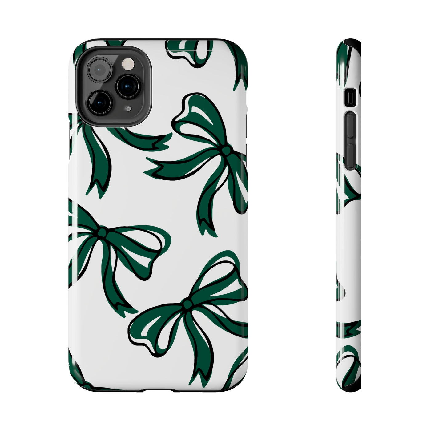 Trendy Bow Phone Case, Bed Party Bow Iphone case, Bow Phone Case, - Michigan State, Spartans, BING, green and white