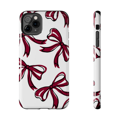 Trendy Bow Phone Case, Bed Party Bow Iphone case, Bow Phone Case, - South Carolina, Gamecocks, USC, garnet and black