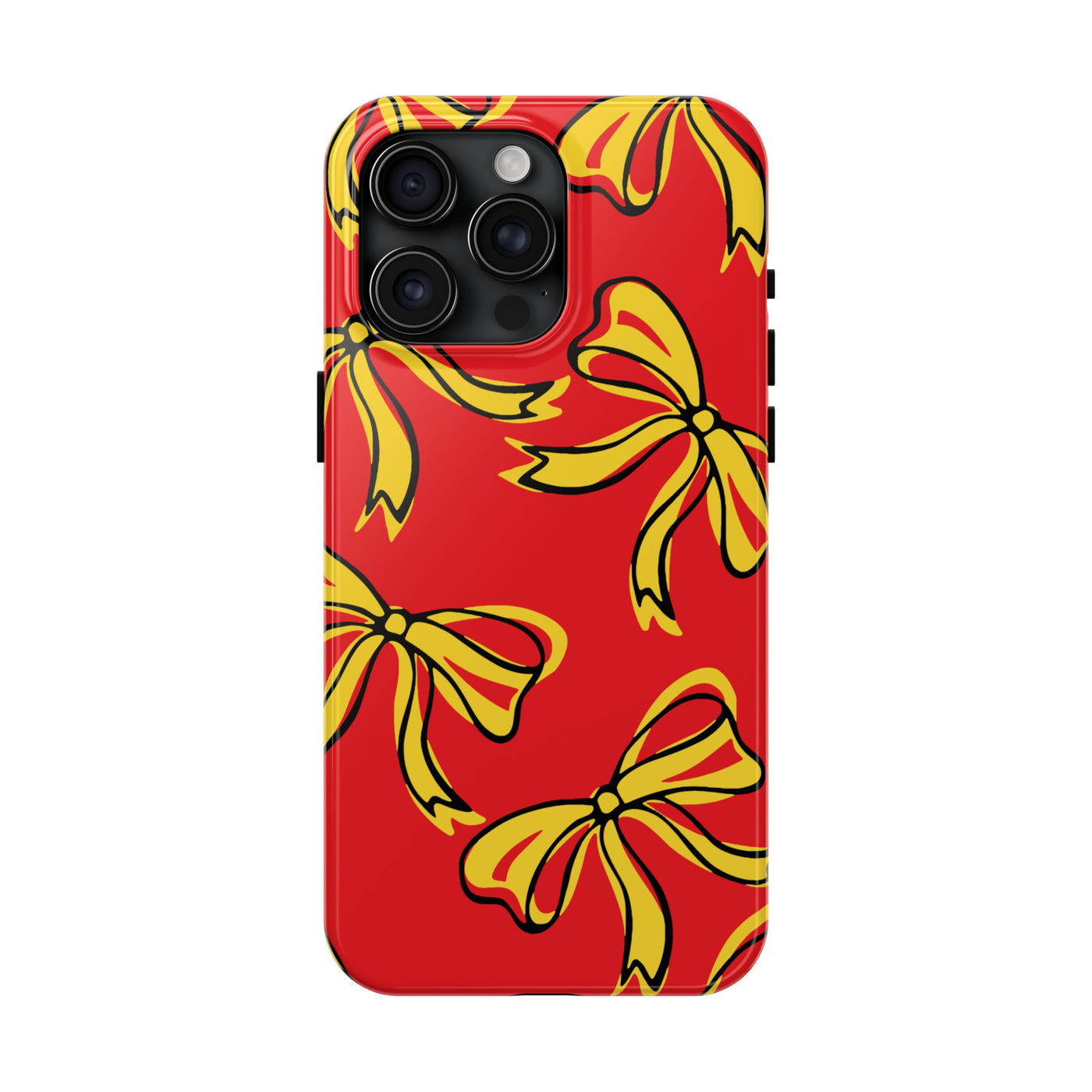 Trendy Bow Phone Case, Bed Party Bow Iphone case, Bow Phone Case, College Case, Bow Gift - Maryland, Terps, Terrapins, UMD, Red Gold & Black