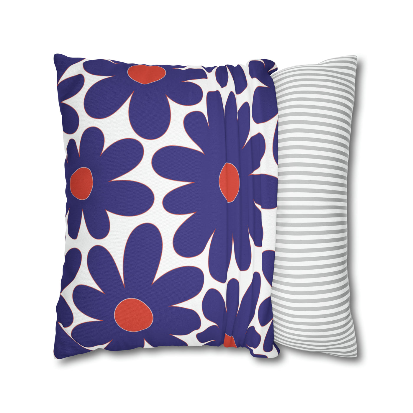 Two Color Double Sided Groovy Flower Pillow - College Dorm Pillow - Bed Party Pillow - Clemson