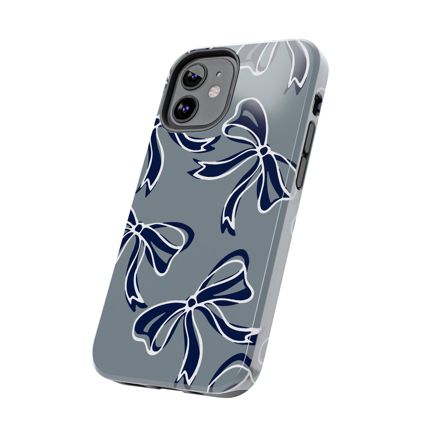 Trendy Bow Phone Case, Bed Party Bow Iphone case, Bow Phone Case, - Monmouth, UConn, Huskies, navy and white, navy and grey