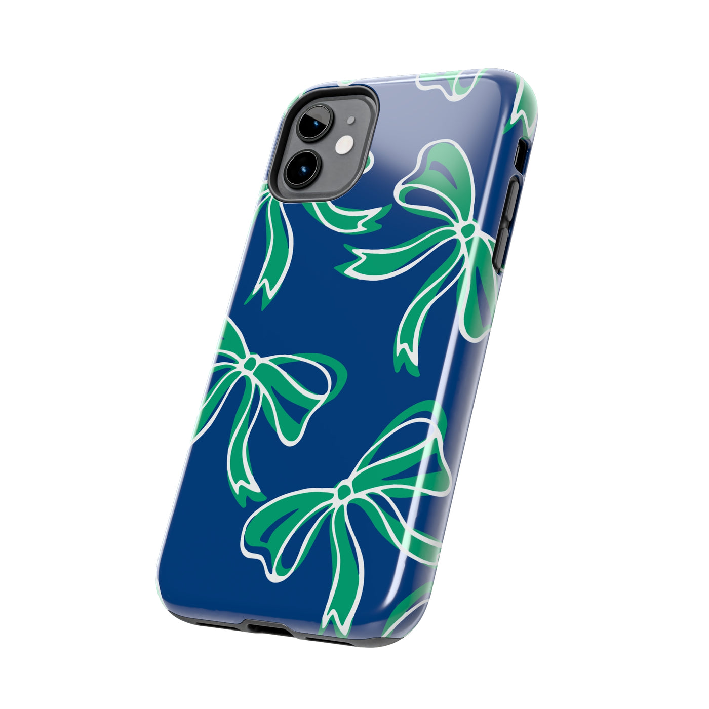 Trendy Bow Phone Case, Bed Party Bow Iphone case, Bow Phone Case, - FGCU, Blue and Green, Florida Gulf Coast