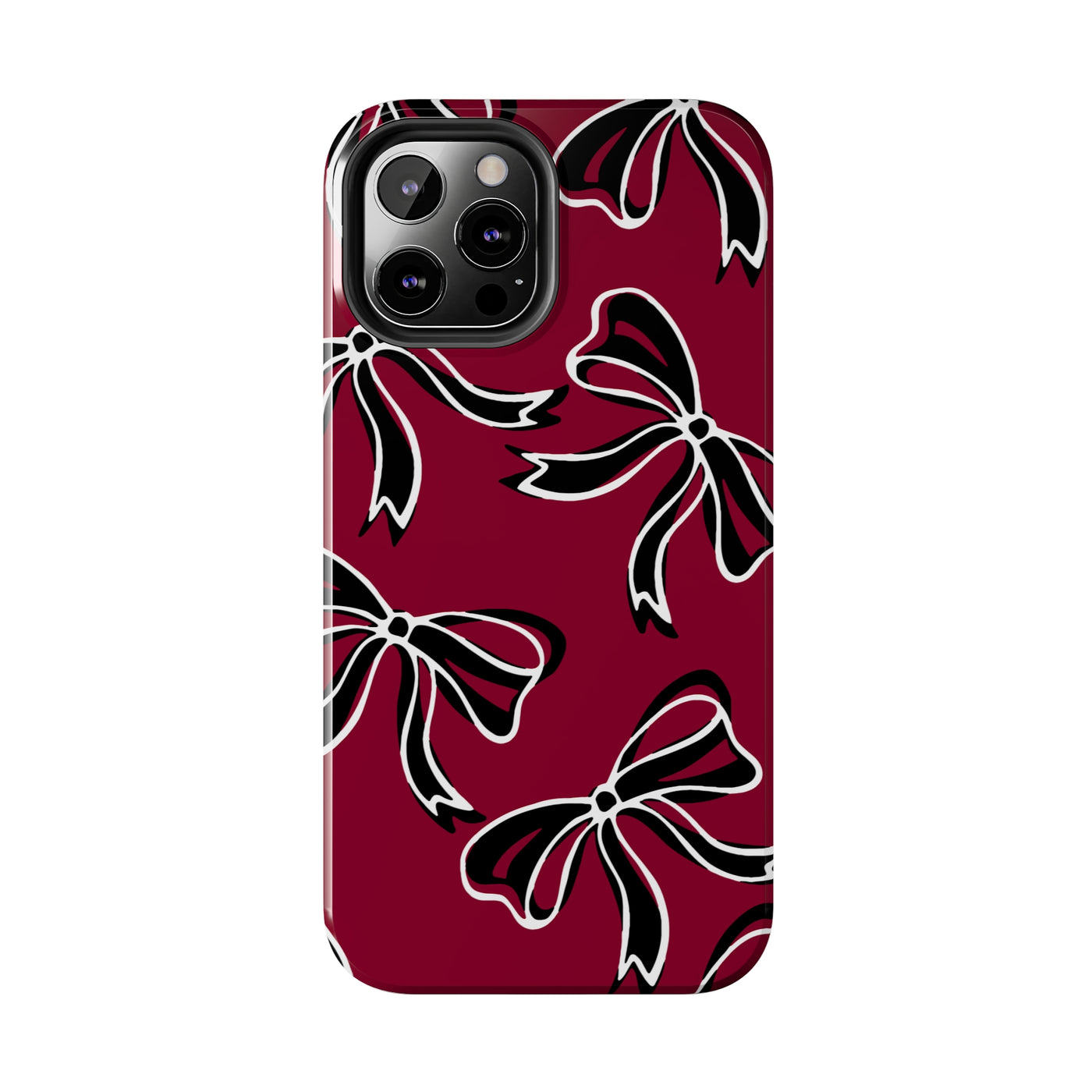 Trendy Bow Phone Case, Bed Party Bow Iphone case, Bow Phone Case, - South Carolina, Gamecocks, USC, garnet and black