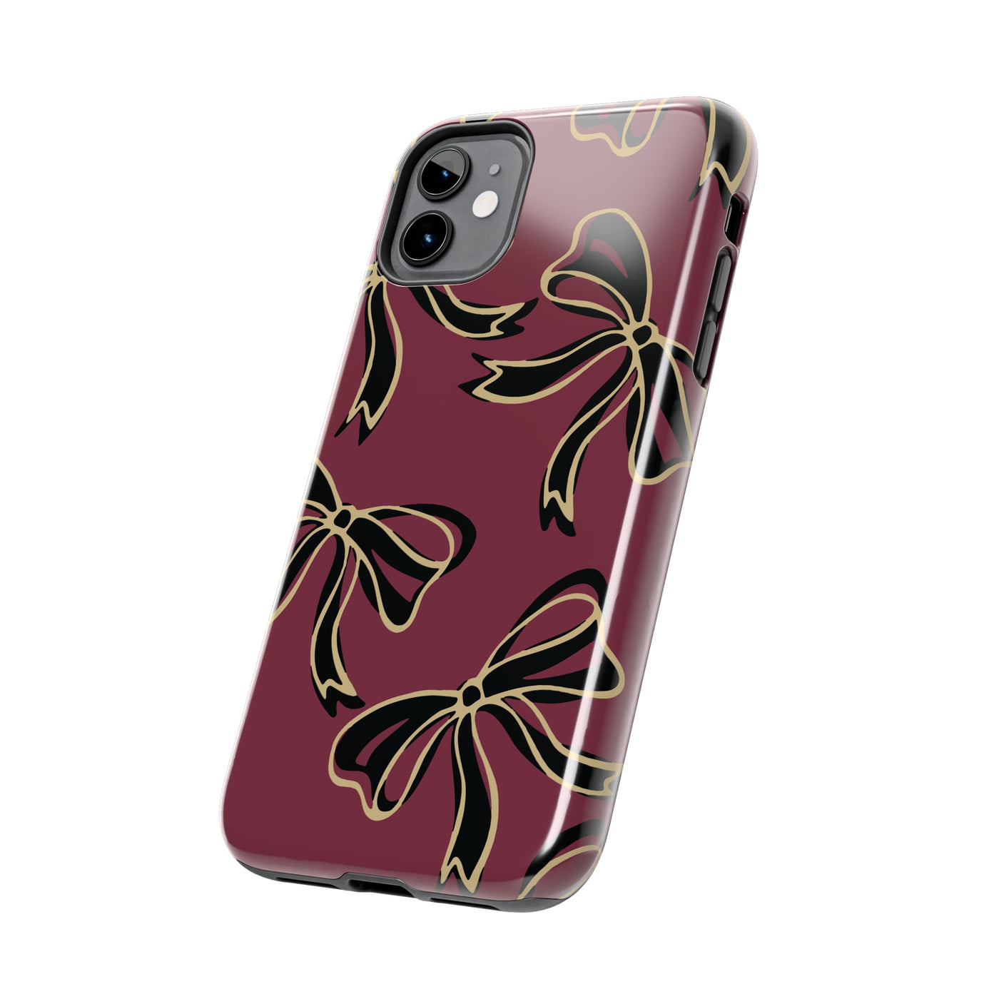 Copy of Florida State Burgandy Phone Case with Gold & Black Bows