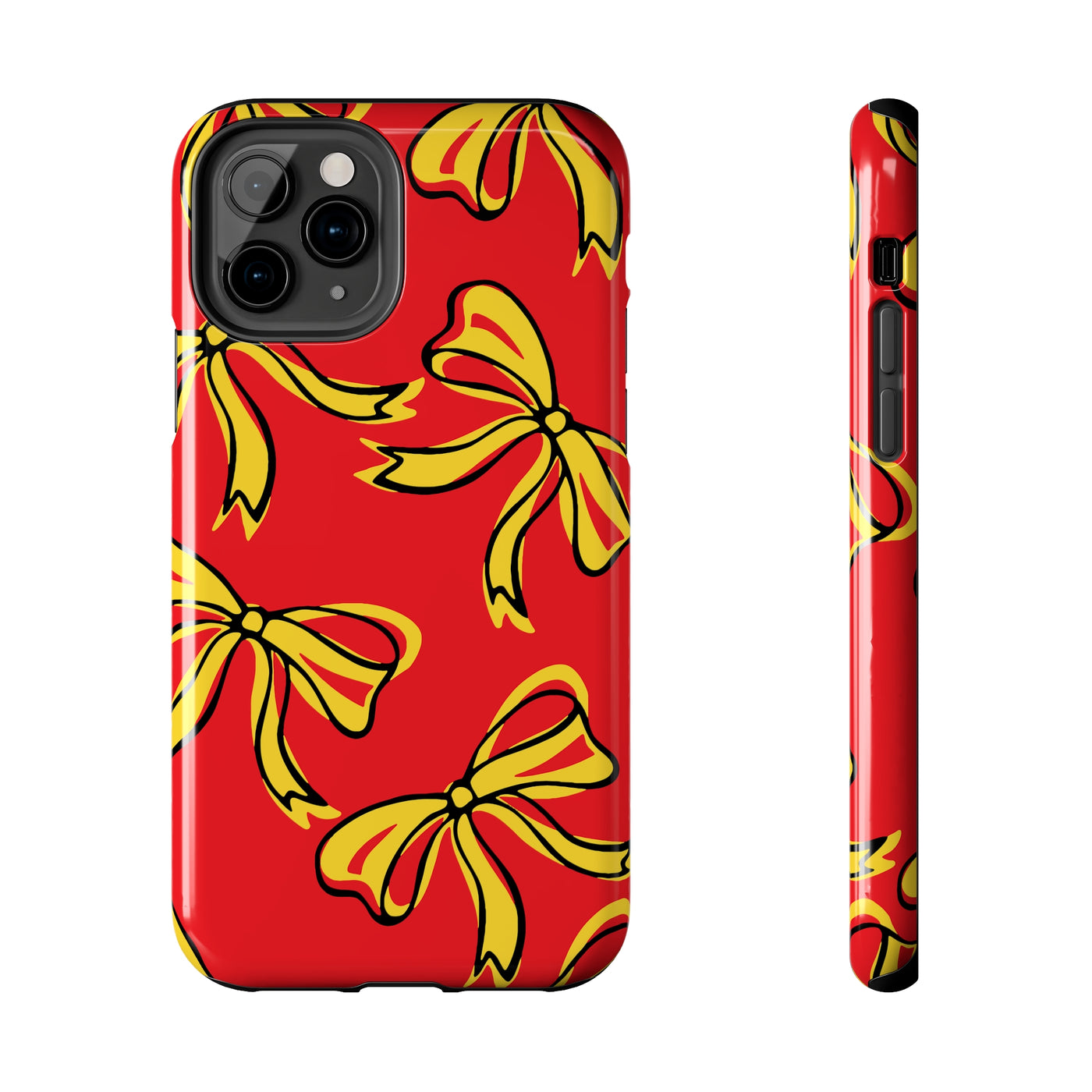 Trendy Bow Phone Case, Bed Party Bow Iphone case, Bow Phone Case, College Case, Bow Gift - Maryland, Terps, Terrapins, UMD, Red Gold & Black