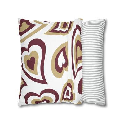 Retro Heart Pillow - Garnet and Gold, Heart Pillow, Hearts, Valentine's Day, FSU, Boston College, Elon, Bed Party Pillow, Camp, dorm decor,