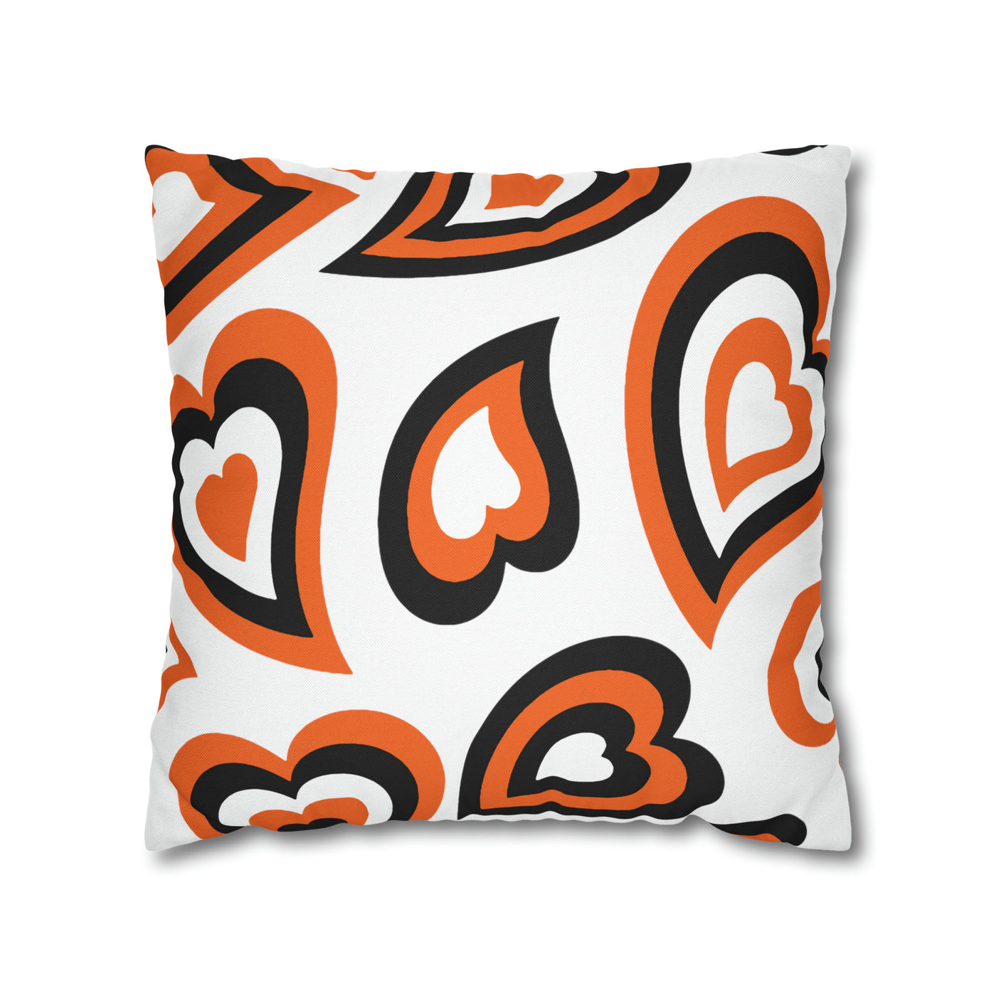Retro Heart Pillow - Orange and Black, Heart Pillow, Hearts, Valentine's Day, Princeton, Bed Party Pillow, Sleepaway Camp Pillow, Camp Lenox