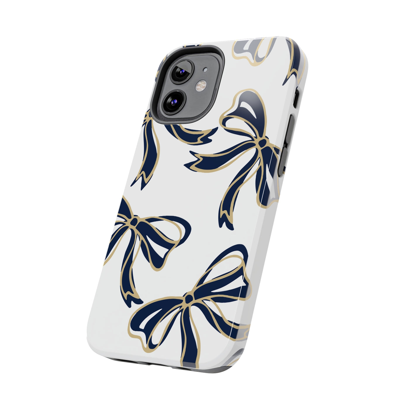 Trendy Bow Phone Case, Bed Party Bow Iphone case, Bow Phone Case, College Case, Bow Gifts, Navy and Gold, GW University, Bow Aesthetic