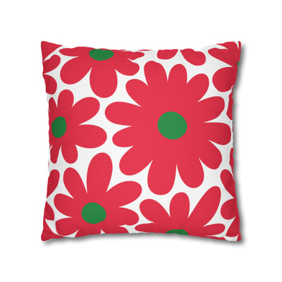 Two Color Double Sided Groovy Flower Pillow - College Dorm Pillow - Bed Party Pillow - Watermelon Color