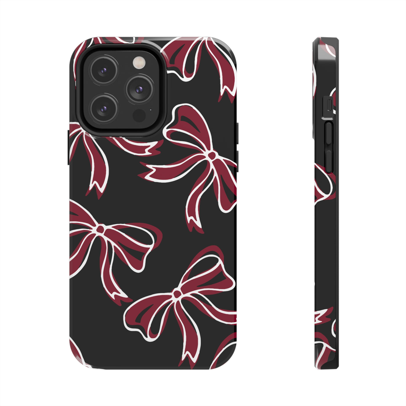Trendy Bow Phone Case, Bed Party Bow Iphone case, Bow Phone Case, - South Carolina, Gamecocks, USC, garnet and black