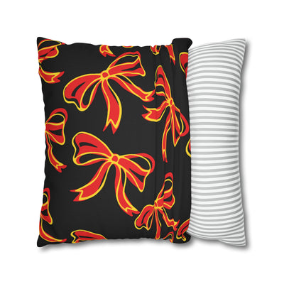 Trendy Bow College Pillow Cover - Dorm Pillow, Graduation Gift, Bed Party Gift, Acceptance Gift, College Gift, Maryland, Terps, Terrapins