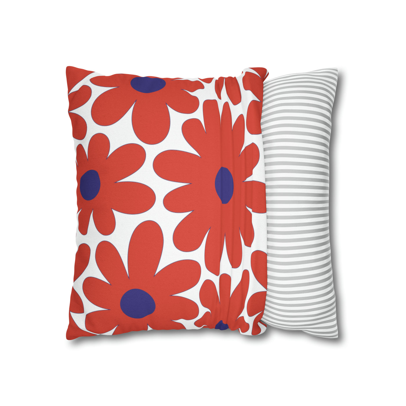 Two Color Double Sided Groovy Flower Pillow - College Dorm Pillow - Bed Party Pillow - Clemson