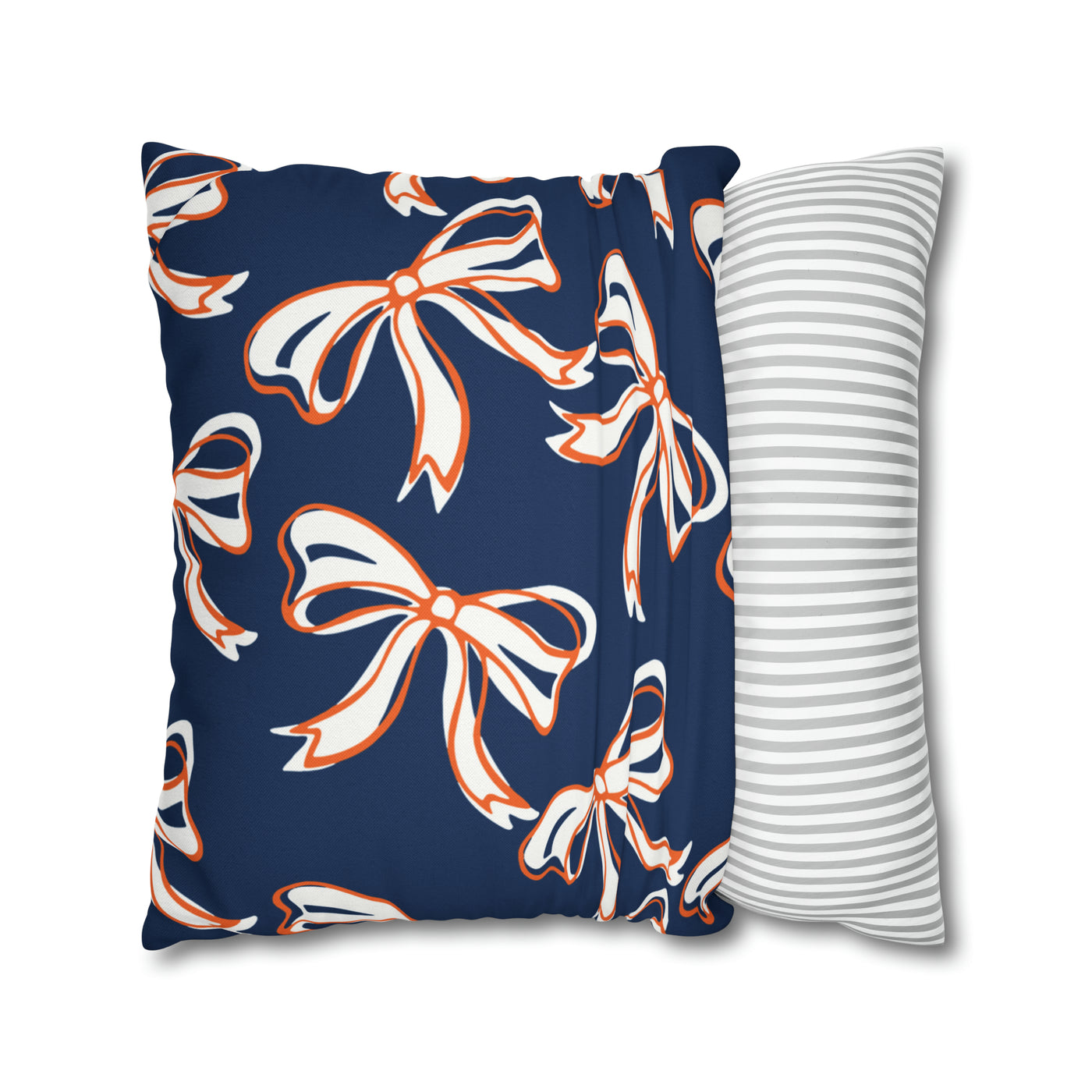 Trendy Bow College Pillow Cover - Dorm Pillow, Graduation Gift, Bed Party Gift, Acceptance Gift, College Gift, Syracuse, Bucknell, Illinois