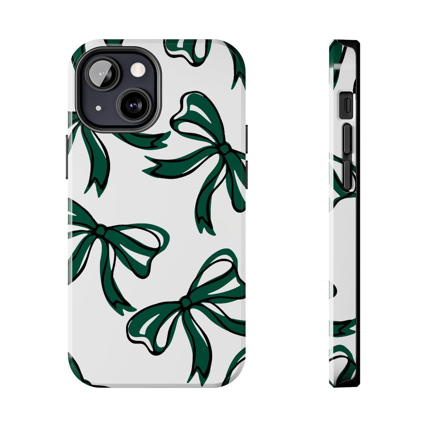 Trendy Bow Phone Case, Bed Party Bow Iphone case, Bow Phone Case, - Michigan State, Spartans, BING, green and white