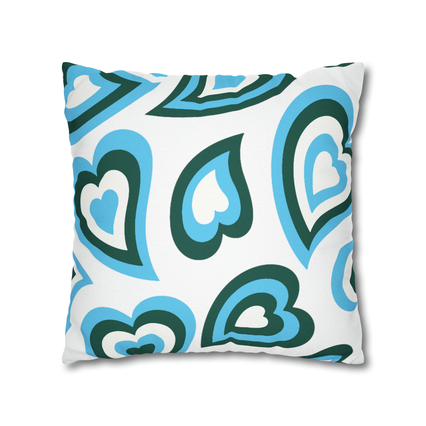 Copy of Retro Heart Pillow - Blue and Green, Heart Pillow, Hearts, Valentine's Day, Tulane, Roll Wave, Bed Party Pillow, Camp, dorm decor
