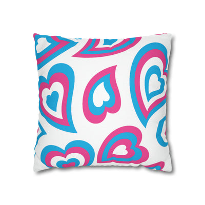 Retro Heart Pillow - Turquoise and Hot Pink, Heart Pillow, Hearts, Valentine's Day, Playroom Decor, Bed Party Pillow, Dorm Pillow