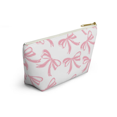 Coquette Pink Bow Monogram Makeup Bag,  Blue French Toile Makeup Bag, Coquette Accessories, Pink Accessories, Pink Coquette Makeup Bag