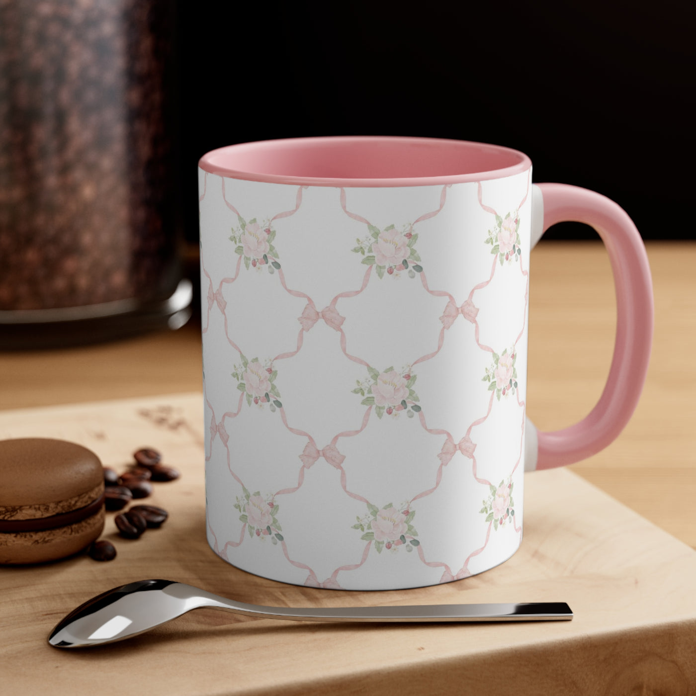 Coquette Black with Pink Bow Ceramic Mug