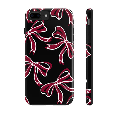 Trendy Bow Phone Case, Bed Party Bow Iphone case, Bow Phone Case, - South Carolina, Gamecocks, USC, garnet and black