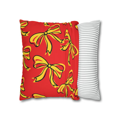 Trendy Bow College Pillow Cover - Dorm Pillow, Graduation Gift, Bed Party Gift, Acceptance Gift, College Gift, Maryland, Terps, Terrapins