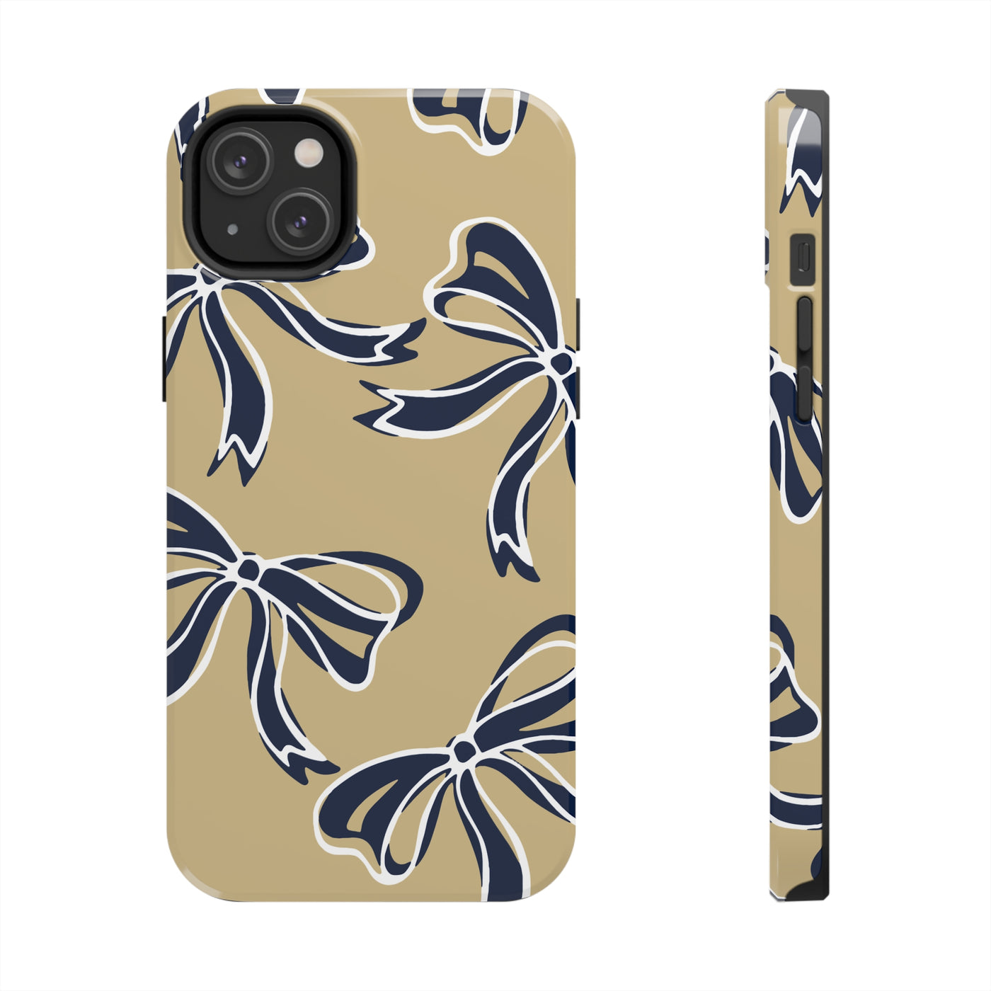 Trendy Bow Phone Case, Bed Party Bow Iphone case, Bow Phone Case, College Case, Bow Gifts, Navy and Gold, GW University, Bow Aesthetic