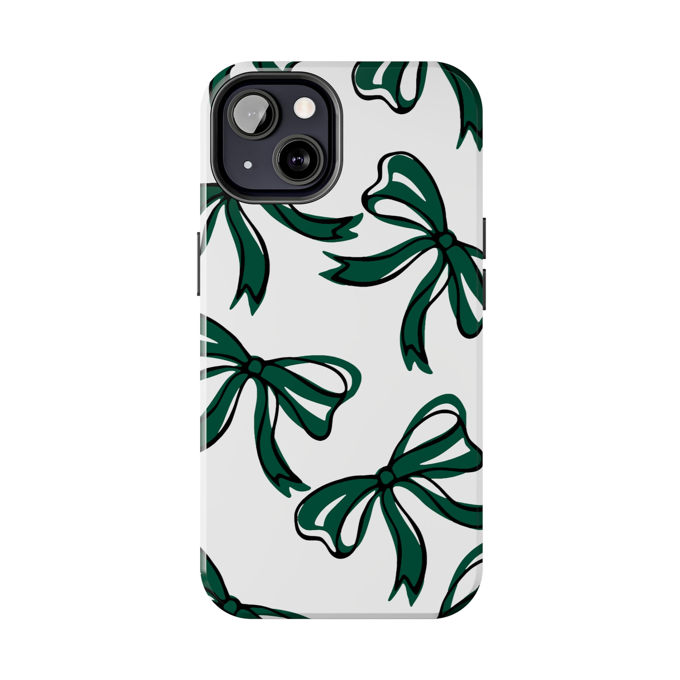 Trendy Bow Phone Case, Bed Party Bow Iphone case, Bow Phone Case, - Michigan State, Spartans, BING, green and white