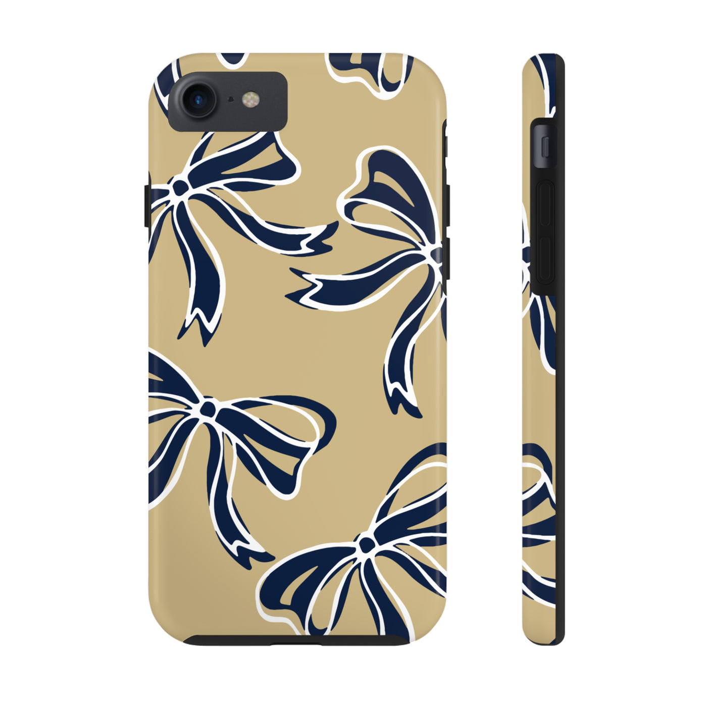 Trendy Bow Phone Case, Bed Party Bow Iphone case, Bow Phone Case, College Case, Bow Gifts, Navy and Gold, GW University, Bow Aesthetic