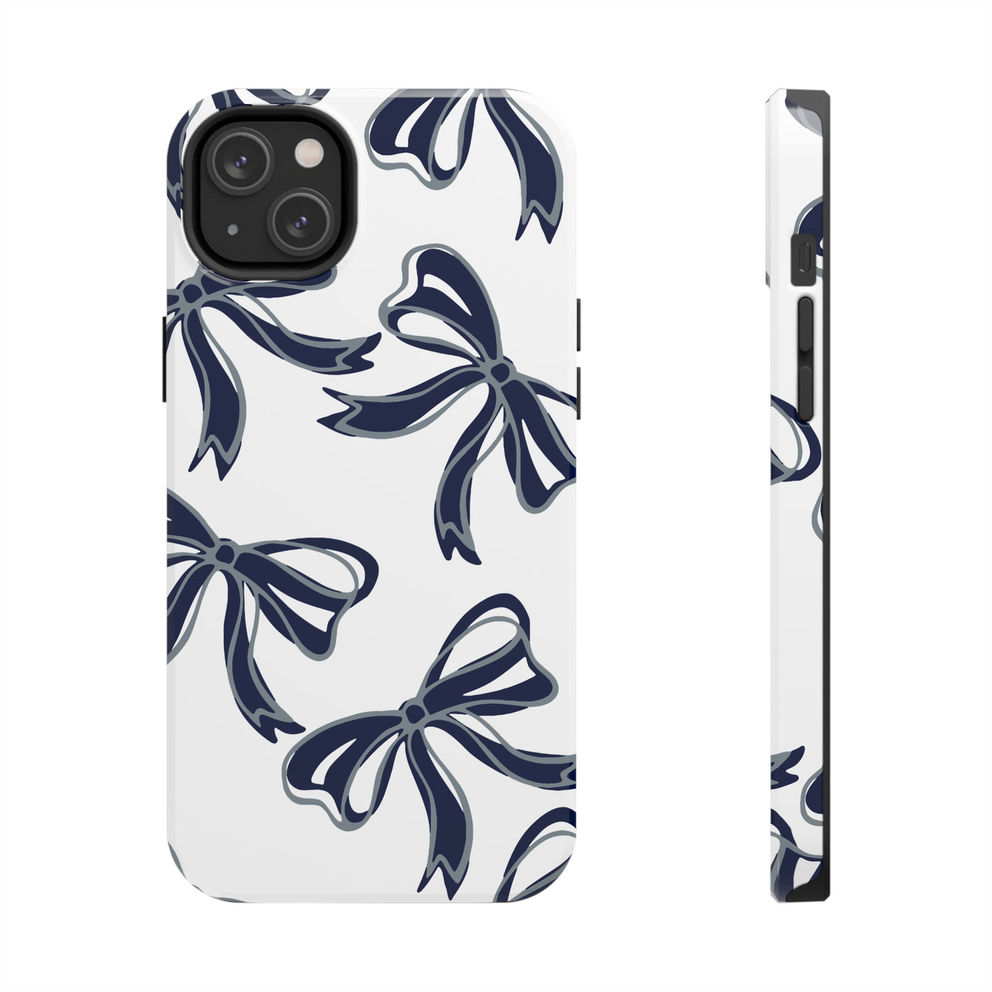 Trendy Bow Phone Case, Bed Party Bow Iphone case, Bow Phone Case, - Monmouth, UConn, Huskies, navy and white, navy and grey