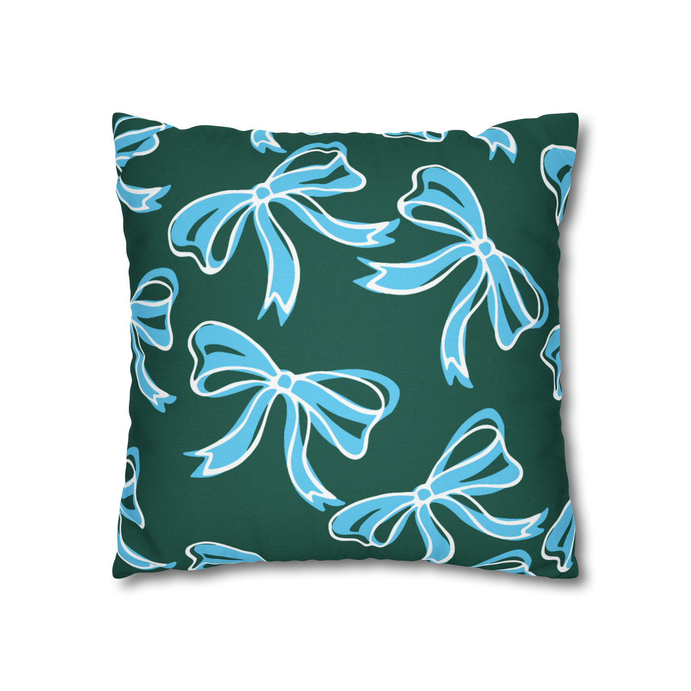 Trendy Bow College Pillow Cover - Dorm Pillow, Graduation Gift, Bed Party Gift, Acceptance Gift, College Gift, Tulane,Roll Wave,Blue & Green