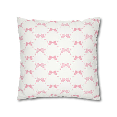 Pretty Little Bow Pillow Cover - Dorm Pillow,Bow Pillow,Bed Party Gift, Acceptance Gift, Camp Gift, Nursery pillow, Bow Aesthetic, Pink Bow