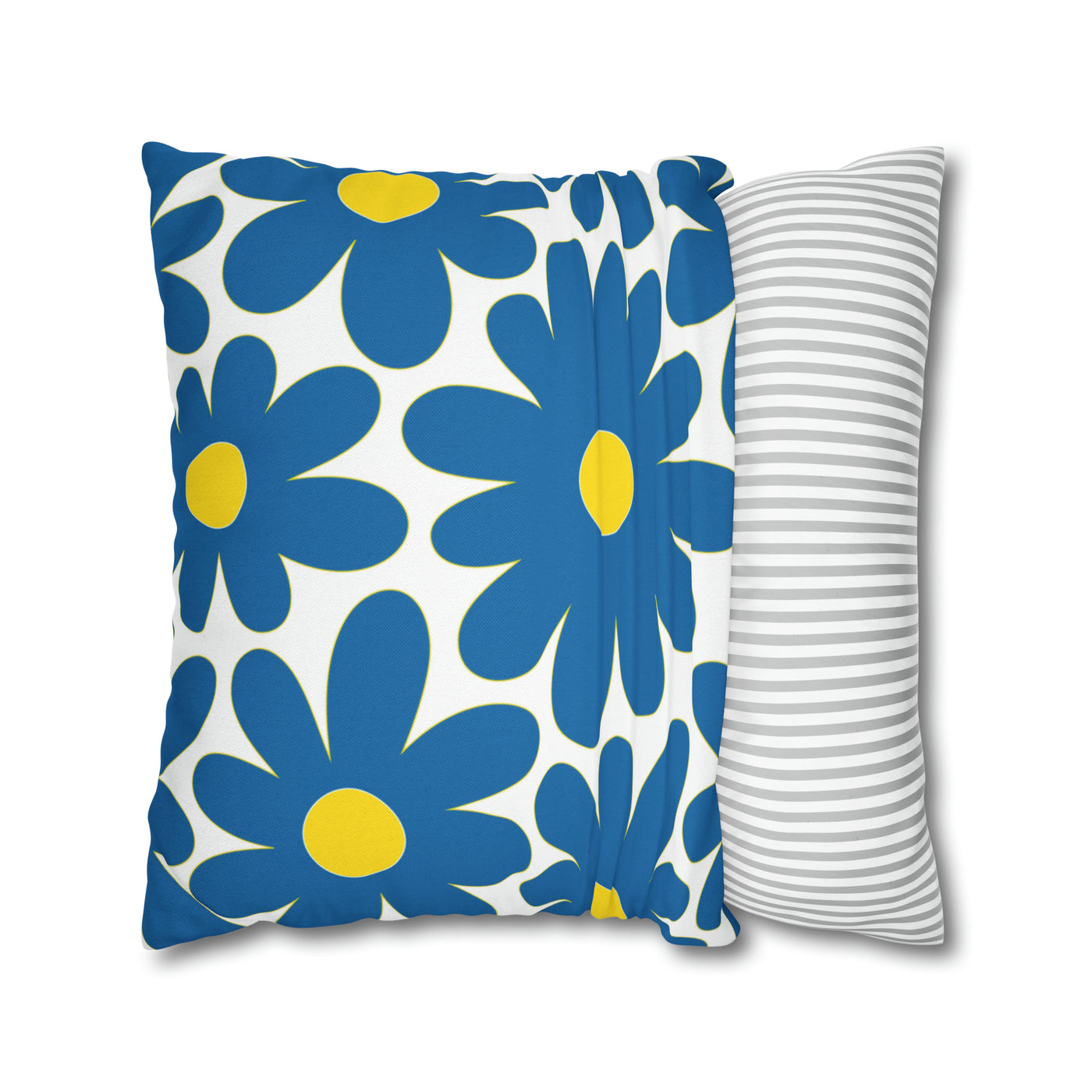 Two Color Double Sided Groovy Flower Pillow - College Dorm Pillow - Bed Party Pillow - Delaware