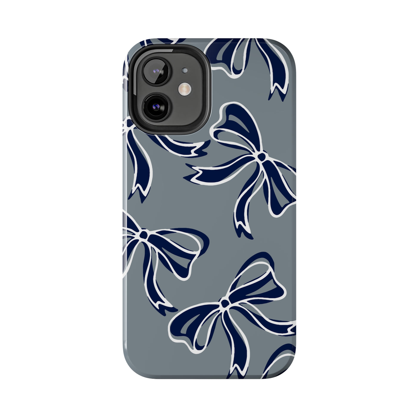 Trendy Bow Phone Case, Bed Party Bow Iphone case, Bow Phone Case, - Monmouth, UConn, Huskies, navy and white, navy and grey